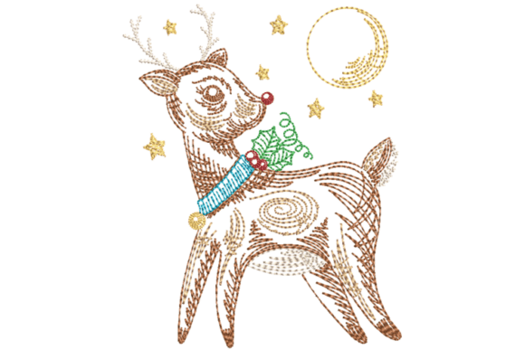 Christmas Reindeer and Moon Embroidery Review