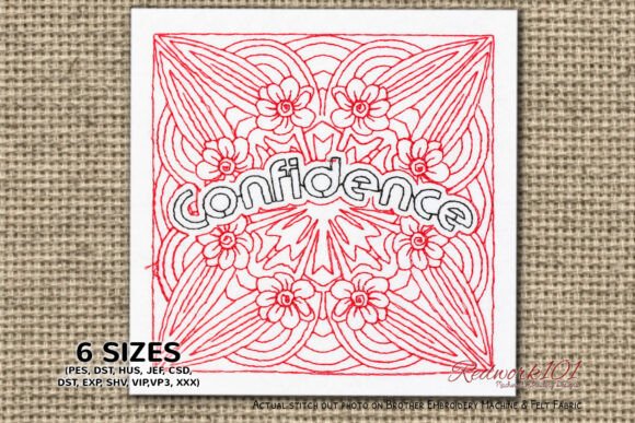 Confidence Word Redwork Embroidery: A Seasonal Review