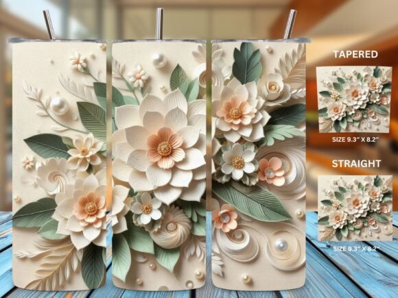 D Flowers Faux Embroidery Tumbler Wrap Review