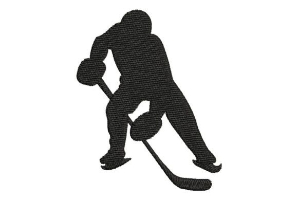 Ice Hockey Player Silhouette Embroidery Design Review