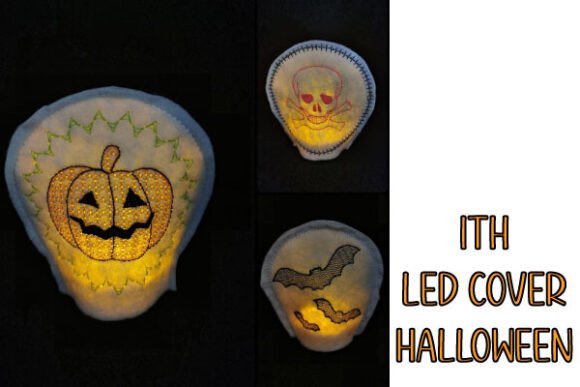 ITH LED Tealight Covers Halloween Embroidery