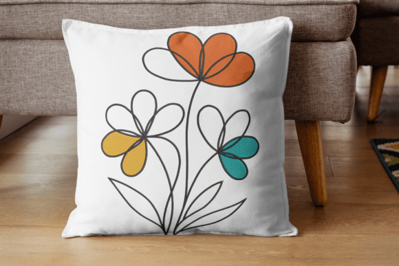 Minimalist Bloom Trio Embroidery Design-Digital File