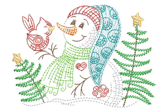 Snowman and Redbird Embroidery Design Review